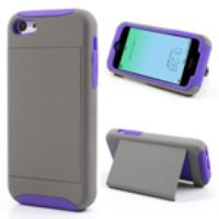 For iPhone 5c Detachable PC & Silicone Stand Shell Case - Purple / Grey