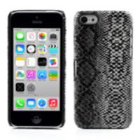 Snake Leather Coated Hard Skin Case for iPhone 5c - Grey