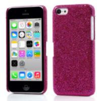 Rose Glittery Sequins Leather Coated Hard Case for iPhone 5c