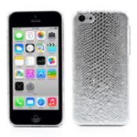 Silver Snake Skin PC Hard Protective Case for iPhone 5c