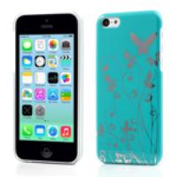 Glossy Butterfly Floral Hard Back Case for iPhone 5c - Blue