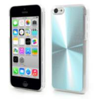 Baby Blue CD Lines Aluminium Backplate Plastic Case for iPhone 5c