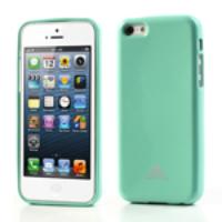 Mercury Glittery Powder Protective TPU Case for iPhone 5C - Cyan