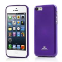 Mercury Glittery Powder Soft Jelly TPU Case for iPhone 5C - Purple