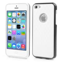 Stylish TPU & Plastic Hybrid Case Cover for iPhone 5C - White / Black