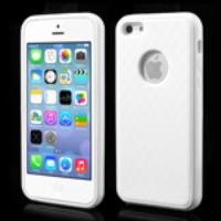 Stylish TPU & Plastic Hybrid Case Cover for iPhone 5C - White