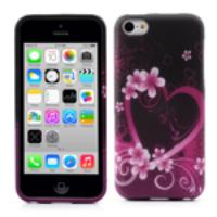 Heart and Flower Flexible TPU Gel Case for iPhone 5c