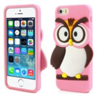 Pink Novelty 3D Owl Silicone Skin Case for iPhone 5 5s