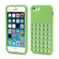 Green for iPhone 5s 5 Hollow Dots Silicone Protective Back Case