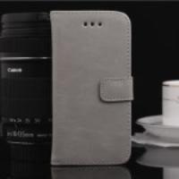 Wallet Folio Stand Leather Case Shell for iPhone 5 5S - Gray