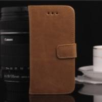 Folio Leather Stand Wallet Case for iPhone 5 5S - Brown