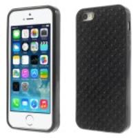 For iPhone 5s 5 Rinestone Flexible TPU Gel Case - Black