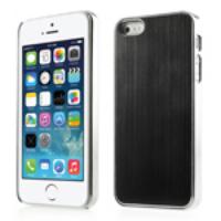 Black Brushed Aluminum Coated Electroplated Hard Case for iPhone 5s 5