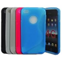 Premium S-Shape TPU Case Cover for iPhone 4