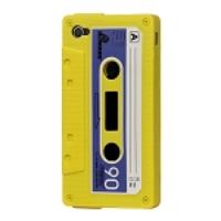 Cassette Tape Silicone Case for iPhone 4 4S - Yellow