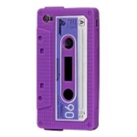 Cassette Tape Silicone Case for iPhone 4 4S - Purple