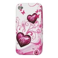 Hearts Pattern TPU Gel Case for iPhone 4 4S