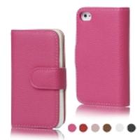 Lychee Magnetic Wallet Leather Case Cover for iPhone 4 4S