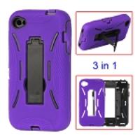 Snap-on Defender Stand Case for iPhone 4 4S - Purple