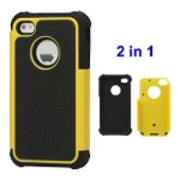 Grainy Defender Case Cover for iPhone 4 4S - Yellow