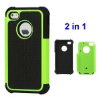 Grainy Defender Case Cover for iPhone 4 4S - Green