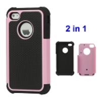 Grainy Defender Case Cover for iPhone 4 4S - Pink