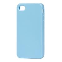 Lustrous TPU Case for iPhone 4 CDMA iPhone 4S - Light Blue