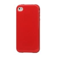 Lustrous TPU Case for iPhone 4 CDMA iPhone 4S - Red