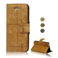 World Map Flip Leather Stand Case Cover for iPhone 5 5s