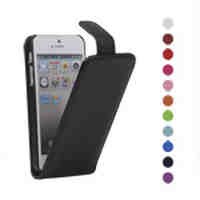 Vertical PU Leather Flip Case Cover for iPhone 5 5s;Black