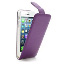 Purple Magnetic Vertical Flip For iPhone 5 5s Leather Case