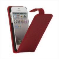 Crocodile Genuine Leather Flip Case Cover for iPhone 5 5s - Red