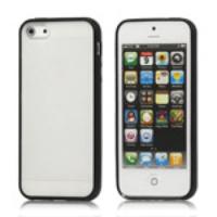 Frosted Plastic & TPU Hybrid Case Cover for iPhone 5 5s - Black