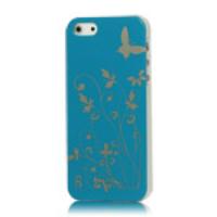 Butterfly Flowers Hard Case for iPhone 5 5s - Blue