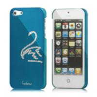 Eileen Swan Electroplating Diamond Cover Case for iPhone 5 - Capri Blue