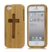 Detachable Cross Real Wood Case Cover for iPhone 5 5s