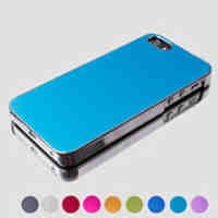 Luxury Electroplating Brushed Aluminium Case Cover for iPhone 5 5s;BabyBlue