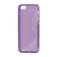 S Shape TPU Gel Case Cover for iPhone 5 5s - Purple