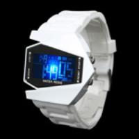 Cool Airplane Pilot Design LED Calendar Sport Cuff Watch - White